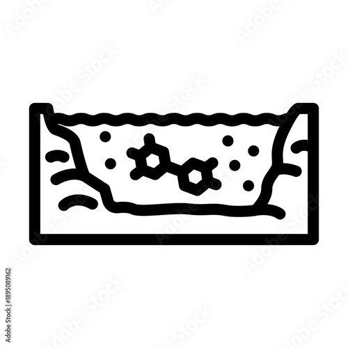 Microplastic molecules contaminating a body of water, illustrating environmental pollution and the presence of harmful substances in aquatic ecosystems