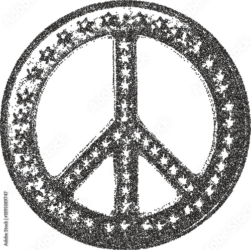 Peace y2k retro stipple art sixties brutalist halftone vector png transparent, symbol 2000s photocopy effect tattoo aesthetic
