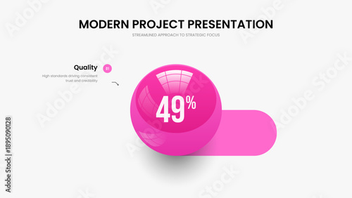 Educational Briefing 1 Element Chart Slideshow Design. Creative Planning One Step Graph Frame Template. Professional Growth Slide Layout Vector Illustration.