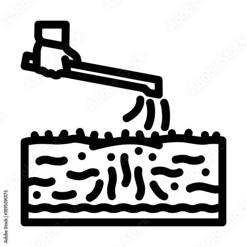 Hand scattering fertilizer or seeds over rich soil, symbolizing cultivation, nurturing growth and sustainable farming practices as preparation for planting, harvest and new life