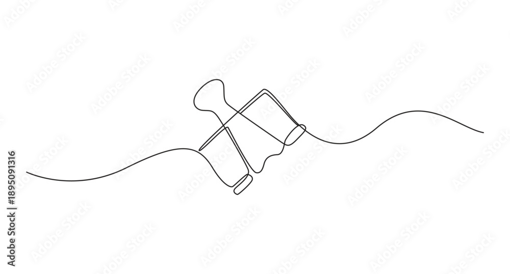 Obraz premium Binder Clip Line Art vector illustration,