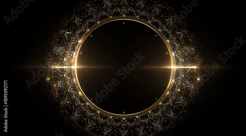 ラグジュアリーなゴールドのグリッターサークル（イベント、記念日、ビジネス・表彰、エンタメ、動画）