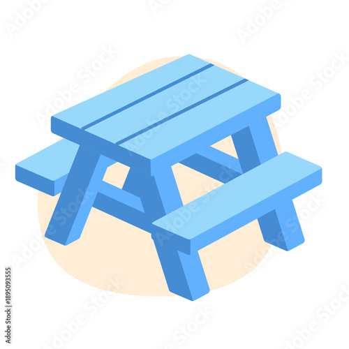 wooden table and chair duotone illustration