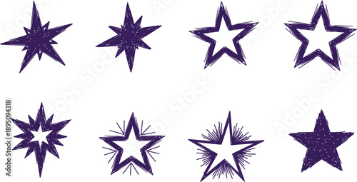 Sparkling star silhouette collection a celestial display of cosmic brightness