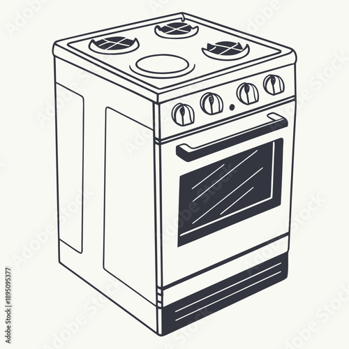 Modern kitchen stove with four burners