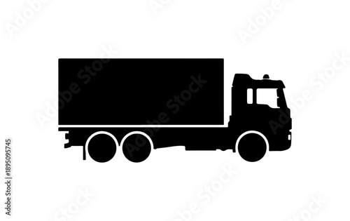 Black Silhouette of a Cargo Truck
