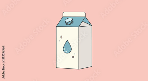 Cute minimalist carton illustration with water drop symbol.