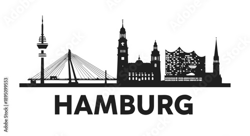 Hamburg Skyline Vector Illustration - Iconic Cityscape Silhouette