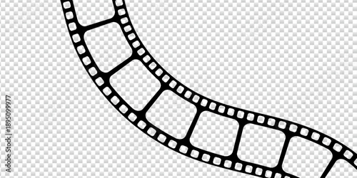 Film strip background with retro photo and cinema frames. Movie reel or video strip roll design. Vector illustration for media, film, and photography projects.eps10