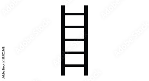 Simple graphic of a ladder against a white background silhouette
