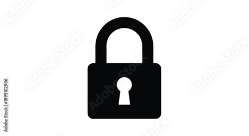 Black padlock icon with open shackle a minimalist silhouette