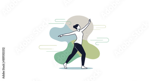 Vector illustration of a woman practicing yoga