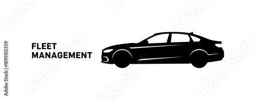 Black Vector Silhouette of a Car for Fleet Management