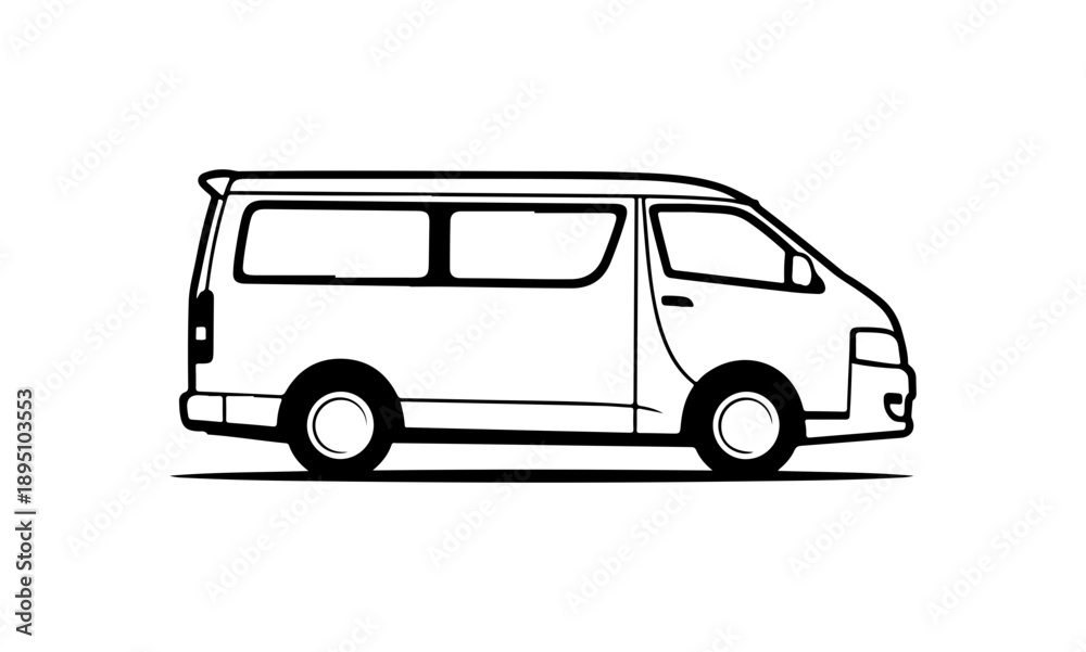 Obraz premium Minivan Silhouette Vector Illustration