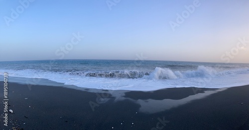 View of the beach and coastline at Santa Teresa di Riva and Furci Siculo in January 2026, before Cyclone Harry, Sicily, Italy