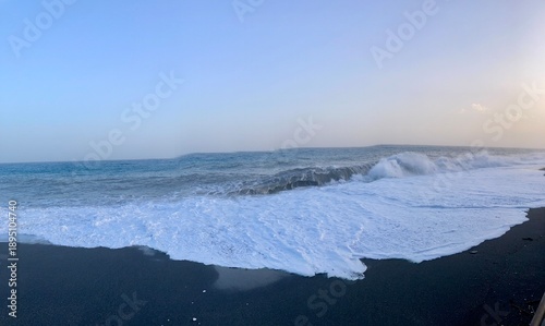 Foto View of the beach and coastline at Santa Teresa di Riva and Furci Siculo in Janu