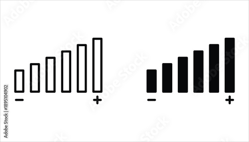 Volume control icon set. Media player button. Vector illustration for web design, isolated on white background.