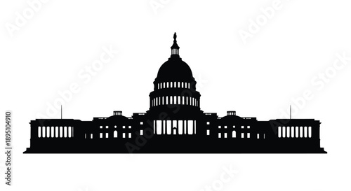 US Capitol Building silhouette vector icon