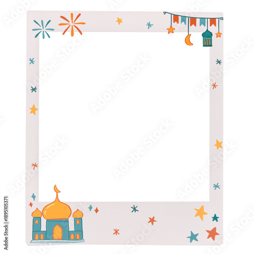 Square Frame with Islamic Raya elements Illustration