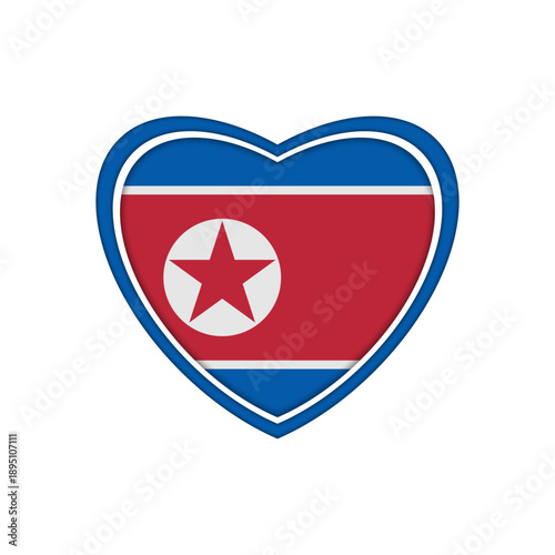 Free Download Flag of North korea, heart, icon, emblem - GFXLoad