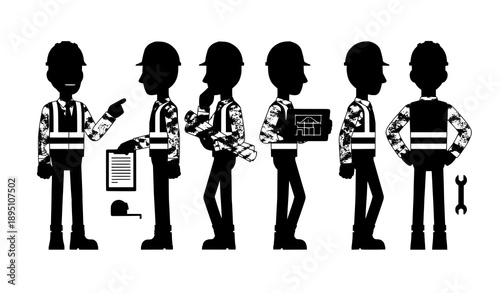 Civil engineer cartoon character constructor vector for explainer animation