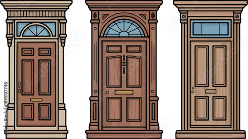Classic Wooden Front Doors  House Entrances and Facade Elements