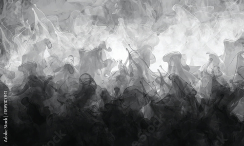 Flowing smoke patterns shaping a contemporary abstract artwork