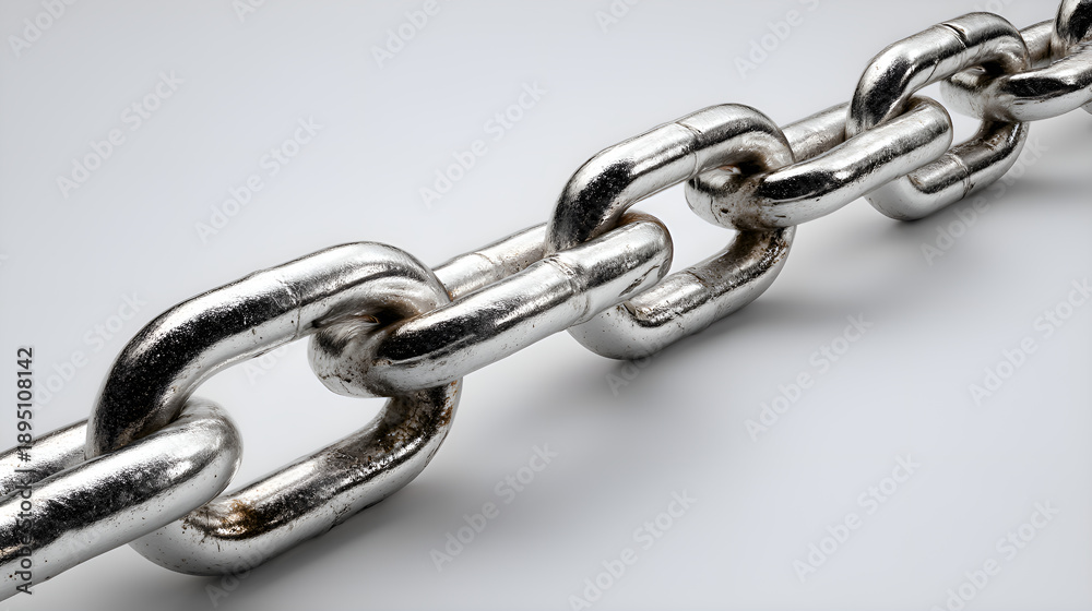 Fototapeta premium Metal chain links forming strong connection background
