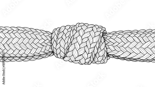 Intricate hand-drawn knot pattern in detailed monochrome style