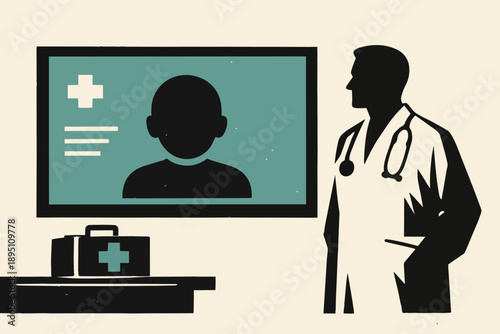 Doctor providing online medical consultation to patient, telemedicine technology concept