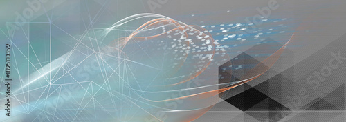 abstrakt geometrisch technologie konzept licht netzwerk teilchen physik nano