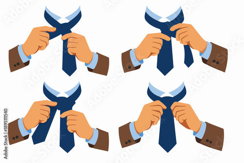 Step-by-step instructions for tying a necktie for formal business fashion wear