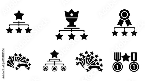 Award icons collection: silhouette design for achievements and recognition