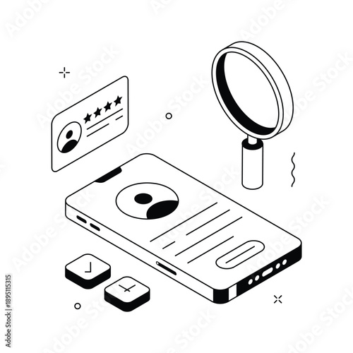 A detailed isometric illustration of candidate evaluation process