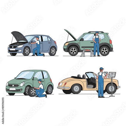 Auto Mechanics Repairing Cars: Diagnostics, Maintenance, and Service