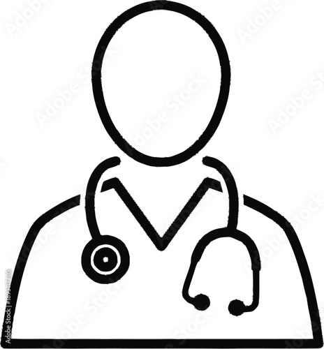 Professional medical doctor avatar icon with stethoscope for healthcare services hospital websites and clinic materials