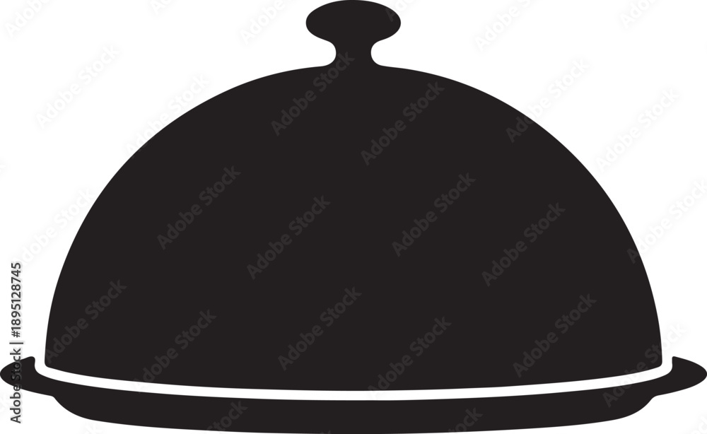 Fototapeta premium Food Cover Pan in silhouettte on white background.