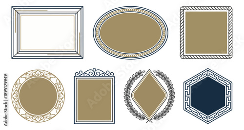 Collection of decorative picture frames in various shapes and styles