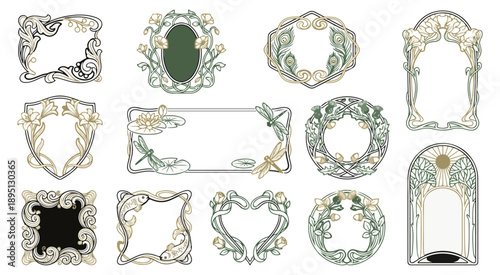 Decorative frames collection elegant designs vector illustrations