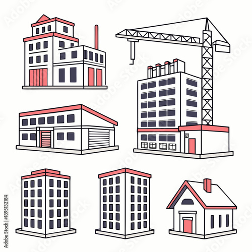 set of buildings