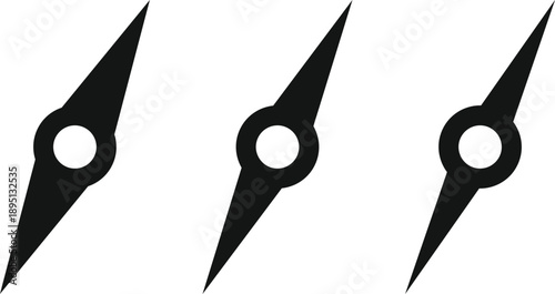 Compass Icon Set. Navigation and travel symbols. Directional Guide Symbols. North south east west icons. Geography and adventure signs
