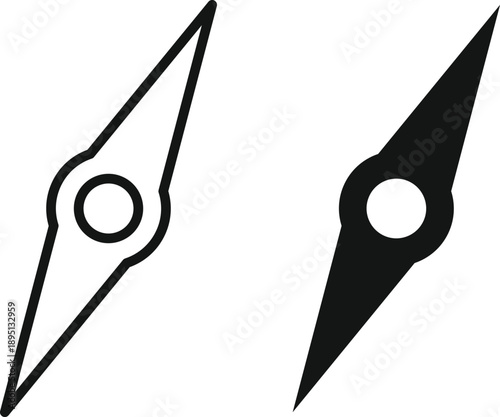 Compass Icon Set. Navigation and travel symbols. Directional Guide Symbols. North south east west icons. Geography and adventure signs
