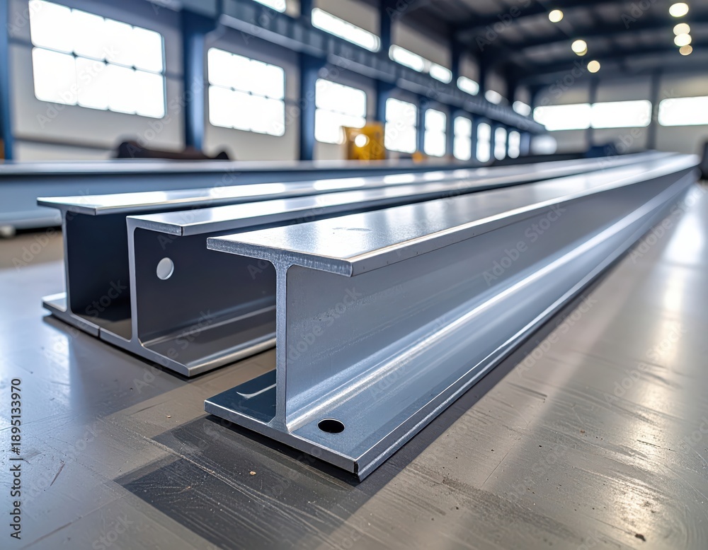 custom made wallpaper toronto digitalLong steel I-beams in an industrial factory