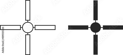 Ceiling Fan Icon Set. Home appliance symbols. Electrical equipment signs. Air circulation and comfort design. Electrical Appliance Icons