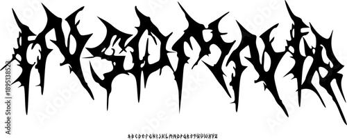 "Insomnia" Brutal Death Metal Font Alphabet - Decorative Sharp Spiky Typeface with Horror Aesthetic for Extreme Music Logos, Underground Band Branding, and Dark Illustration Projects