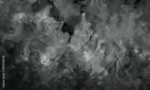 Organic smoke flow forming a poetic abstract scene