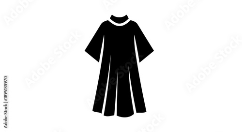 Simple black robe or kimono graphic illustration on white background.