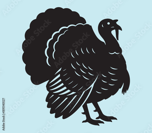 Wild Turkey The Majestic and Powerful Ground Bird of the North American Forest vector silhouettes illustration design 