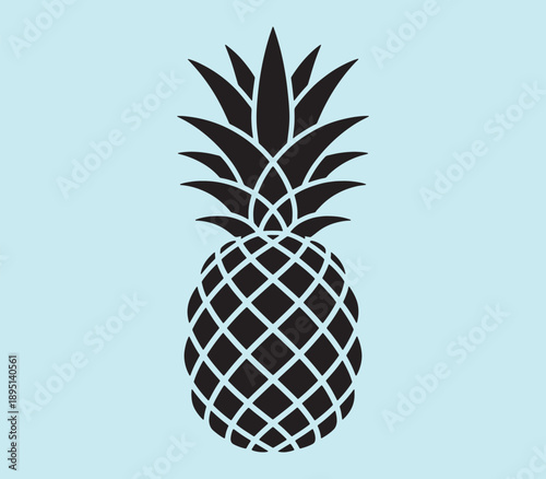 Vibrant black pineapple silhouette perfect for design projects, adding a touch of tropical flair to your brand or creative work