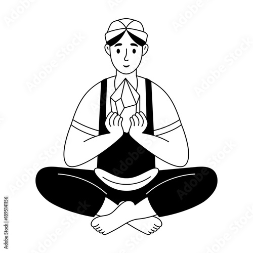 Hand drawn style illustration depicting coconut drink
